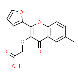 ChemSpider 2D Image | {[2-(2-Furyl)-6-methyl-4-oxo-4H-chromen-3-yl]oxy}acetic acid | C16H12O6