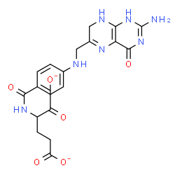 ChemSpider 2D Image | 2-[(4-{[(2-Amino-4-oxo-1,4,7,8-tetrahydro-6-pteridinyl)methyl]amino}benzoyl)amino]pentanedioate | C19H19N7O6