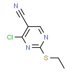ChemSpider 2D Image | 4-Chloro-2-(ethylthio)pyrimidine-5-carbonitrile | C7H6ClN3S