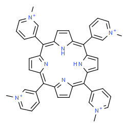 ChemSpider 2D Image | 3,3',3'',3'''-(5,10,15,20-Porphyrintetrayl)tetrakis(1-methylpyridinium) | C44H38N8