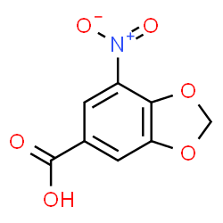 ChemSpider 2D Image | 7-Nitro-1,3-benzodioxole-5-carboxylic acid | C8H5NO6