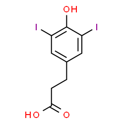 ChemSpider 2D Image | 3-(3,5-Diiodo-4-Hydroxyphenyl)Propionic Acid | C9H8I2O3