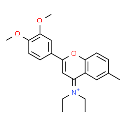 ChemSpider 2D Image | 2-(3,4-Dimethoxyphenyl)-N,N-diethyl-6-methyl-4H-chromen-4-iminium | C22H26NO3