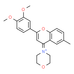 ChemSpider 2D Image | 4-[2-(3,4-Dimethoxyphenyl)-6-methyl-4H-chromen-4-ylidene]morpholin-4-ium | C22H24NO4
