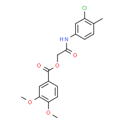 ChemSpider 2D Image | 2-[(3-Chloro-4-methylphenyl)amino]-2-oxoethyl 3,4-dimethoxybenzoate | C18H18ClNO5