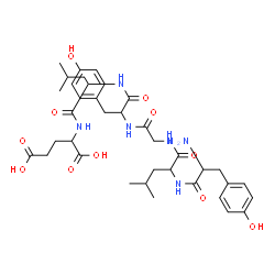ChemSpider 2D Image | Tyrosylleucylglycyltyrosylleucylglutamic acid | C37H52N6O11