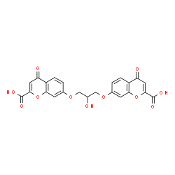 ChemSpider 2D Image | 7,7'-[(2-Hydroxy-1,3-propanediyl)bis(oxy)]bis(4-oxo-4H-chromene-2-carboxylic acid) | C23H16O11