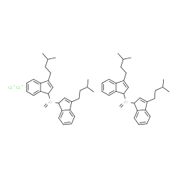 ChemSpider 2D Image | Zirconium, bis[3-(3-methylbutyl)-1H-inden-1-yl]methylene-, chloride (1:1) | C58H72Cl2Zr2