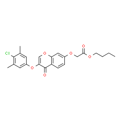 ChemSpider 2D Image | Butyl {[3-(4-chloro-3,5-dimethylphenoxy)-4-oxo-4H-chromen-7-yl]oxy}acetate | C23H23ClO6