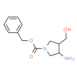 ChemSpider 2D Image | Benzyl-3-amino-4-(hydroxymethyl)pyrrolidin-1-carboxylat | C13H18N2O3