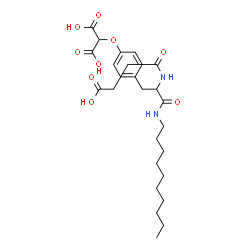 ChemSpider 2D Image | (4-{2-[(3-Carboxypropanoyl)amino]-3-(decylamino)-3-oxopropyl}phenoxy)malonic acid | C26H38N2O9