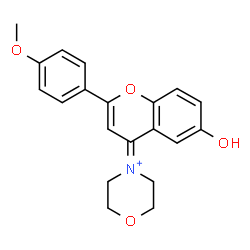 ChemSpider 2D Image | 4-[6-Hydroxy-2-(4-methoxyphenyl)-4H-chromen-4-ylidene]morpholin-4-ium | C20H20NO4