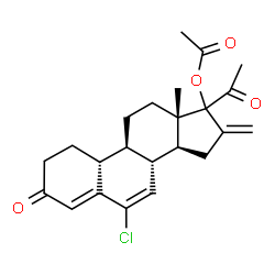 ChemSpider 2D Image | (17xi)-6-Chloro-16-methylene-3,20-dioxo-19-norpregna-4,6-dien-17-yl acetate | C23H27ClO4