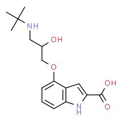 ChemSpider 2D Image | 4-[3-(tert-Butylamino)-2-hydroxypropoxy]-1H-indole-2-carboxylic acid | C16H22N2O4