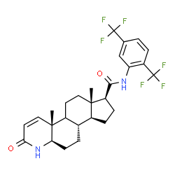 ChemSpider 2D Image | (4aR,6aS,7S,9aS,9bS,11aR)-N-[2,5-Bis(trifluoromethyl)phenyl]-4a,6a-dimethyl-2-oxo-2,4a,4b,5,6,6a,7,8,9,9a,9b,10,11,11a-tetradecahydro-1H-indeno[5,4-f]quinoline-7-carboxamide | C27H30F6N2O2