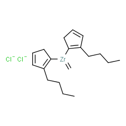 ChemSpider 2D Image | Zirconium, bis(2-butyl-1,3-cyclopentadien-1-yl)methylene-, chloride (1:2) | C19H28Cl2Zr
