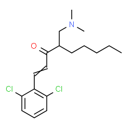 ChemSpider 2D Image | 1-(2,6-Dichlorophenyl)-4-[(dimethylamino)methyl]-1-nonen-3-one | C18H25Cl2NO