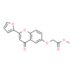 ChemSpider 2D Image | Methyl {[2-(2-furyl)-4-oxo-4H-chromen-6-yl]oxy}acetate | C16H12O6