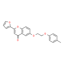 ChemSpider 2D Image | 2-(2-Furyl)-6-[2-(4-methylphenoxy)ethoxy]-4H-chromen-4-one | C22H18O5