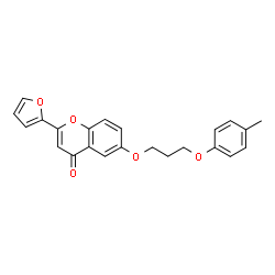 ChemSpider 2D Image | 2-(2-Furyl)-6-[3-(4-methylphenoxy)propoxy]-4H-chromen-4-one | C23H20O5
