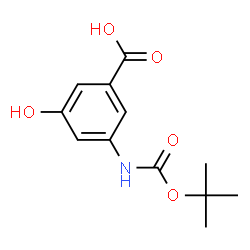 ChemSpider 2D Image | 3-[(tert-Butoxycarbonyl)amino]-5-hydroxybenzoic acid | C12H15NO5