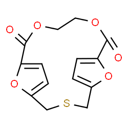 ChemSpider 2D Image | 10,13,18,19-Tetraoxa-3-thiatricyclo[13.2.1.1~5,8~]nonadeca-1(17),5,7,15-tetraene-9,14-dione | C14H12O6S
