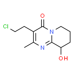ChemSpider 2D Image | 3-(2-Chlorethyl)-9-hydroxy-2-methyl-6,7,8,9-tetrahydro-4H-pyrido[1,2-a]pyrimidin-4-on | C11H15ClN2O2