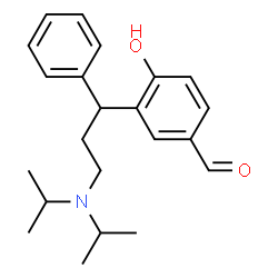 ChemSpider 2D Image | 3-[3-(Diisopropylamino)-1-phenylpropyl]-4-hydroxybenzaldehyde | C22H29NO2