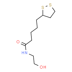 ChemSpider 2D Image | 5-(1,2-Dithiolan-3-yl)-N-(2-hydroxyethyl)pentanamide | C10H19NO2S2