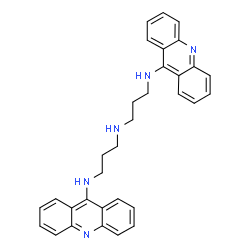 ChemSpider 2D Image | N-9-Acridinyl-N'-(3-(9-acridinylamino)propyl)-1,3-propanediamine | C32H31N5
