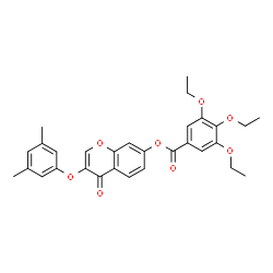 ChemSpider 2D Image | 3-(3,5-Dimethylphenoxy)-4-oxo-4H-chromen-7-yl 3,4,5-triethoxybenzoate | C30H30O8