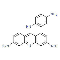 ChemSpider 2D Image | N~9~-(4-Aminophenyl)-3,6,9-acridinetriamine | C19H17N5