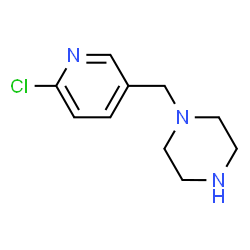 ChemSpider 2D Image | 1-[(6-Chloro-3-pyridinyl)methyl]piperazine | C10H14ClN3