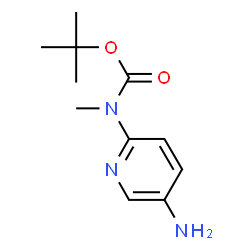 ChemSpider 2D Image | 5-Amino-2-(N-Boc-N-methylamino)pyridine | C11H17N3O2