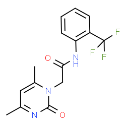 ChemSpider 2D Image | 2-(4,6-Dimethyl-2-oxo-1(2H)-pyrimidinyl)-N-[2-(trifluoromethyl)phenyl]acetamide | C15H14F3N3O2
