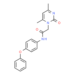 ChemSpider 2D Image | 2-(4,6-Dimethyl-2-oxo-1(2H)-pyrimidinyl)-N-(4-phenoxyphenyl)acetamide | C20H19N3O3