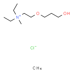 ChemSpider 2D Image | N,N-Diethyl-2-(3-hydroxypropoxy)-N-methylethanaminium chloride - methane (1:1:1) | C11H28ClNO2