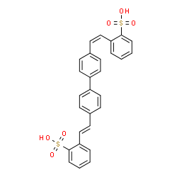 ChemSpider 2D Image | 2-[(E)-2-{4'-[(Z)-2-(2-Sulfophenyl)vinyl]-4-biphenylyl}vinyl]benzenesulfonic acid | C28H22O6S2