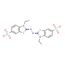 ChemSpider 2D Image | 2,2'-hydrazine-1,2-diylidenebis(3-ethyl-2,3-dihydro-1,3-benzothiazole-6-sulfonate) | C18H16N4O6S4