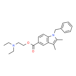 ChemSpider 2D Image | 2-(Diethylamino)ethyl 1-benzyl-2,3-dimethyl-1H-indole-5-carboxylate | C24H30N2O2