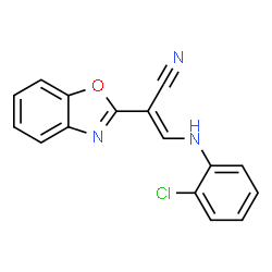 ChemSpider 2D Image | (2E)-2-(1,3-Benzoxazol-2-yl)-3-[(2-chlorophenyl)amino]acrylonitrile | C16H10ClN3O