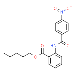 ChemSpider 2D Image | Pentyl 2-[(4-nitrobenzoyl)amino]benzoate | C19H20N2O5