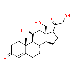 ChemSpider 2D Image | (11beta,17xi)-11,18,21-Trihydroxypregn-4-ene-3,20-dione | C21H30O5
