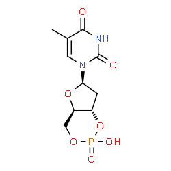 ChemSpider 2D Image | Thymidine 3',5'-cyclic monophosphate | C10H13N2O7P