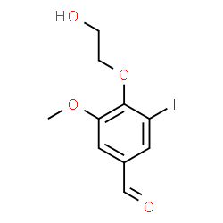 ChemSpider 2D Image | 4-(2-Hydroxyethoxy)-3-iodo-5-methoxybenzaldehyde | C10H11IO4