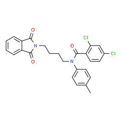 ChemSpider 2D Image | 2,4-Dichloro-N-[4-(1,3-dioxo-1,3-dihydro-2H-isoindol-2-yl)butyl]-N-(4-methylphenyl)benzamide | C26H22Cl2N2O3