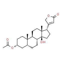 ChemSpider 2D Image | (3alpha,5beta,17alpha)-3-Acetoxy-14-hydroxycard-20(22)-enolide | C25H36O5