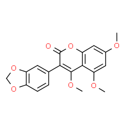 ChemSpider 2D Image | 3-(1,3-Benzodioxol-5-yl)-4,5,7-trimethoxy-2H-chromen-2-one | C19H16O7