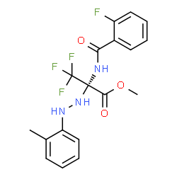 ChemSpider 2D Image | Methyl (2R)-3,3,3-trifluoro-2-[(2-fluorobenzoyl)amino]-2-[2-(2-methylphenyl)hydrazino]propanoate | C18H17F4N3O3