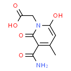 ChemSpider 2D Image | (3-Carbamoyl-6-hydroxy-4-methyl-2-oxo-1(2H)-pyridinyl)acetic acid | C9H10N2O5